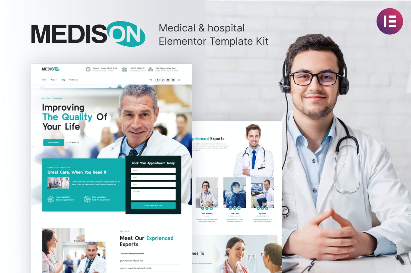 Medison -医院与卫生保健诊所Elementor Template Kit