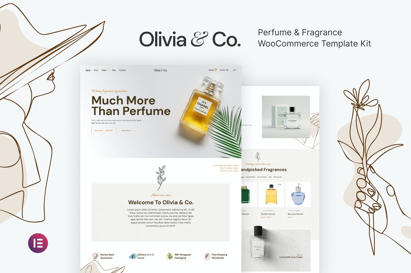 Olivia &Co – 香水和香料WooCommerce Template Kit