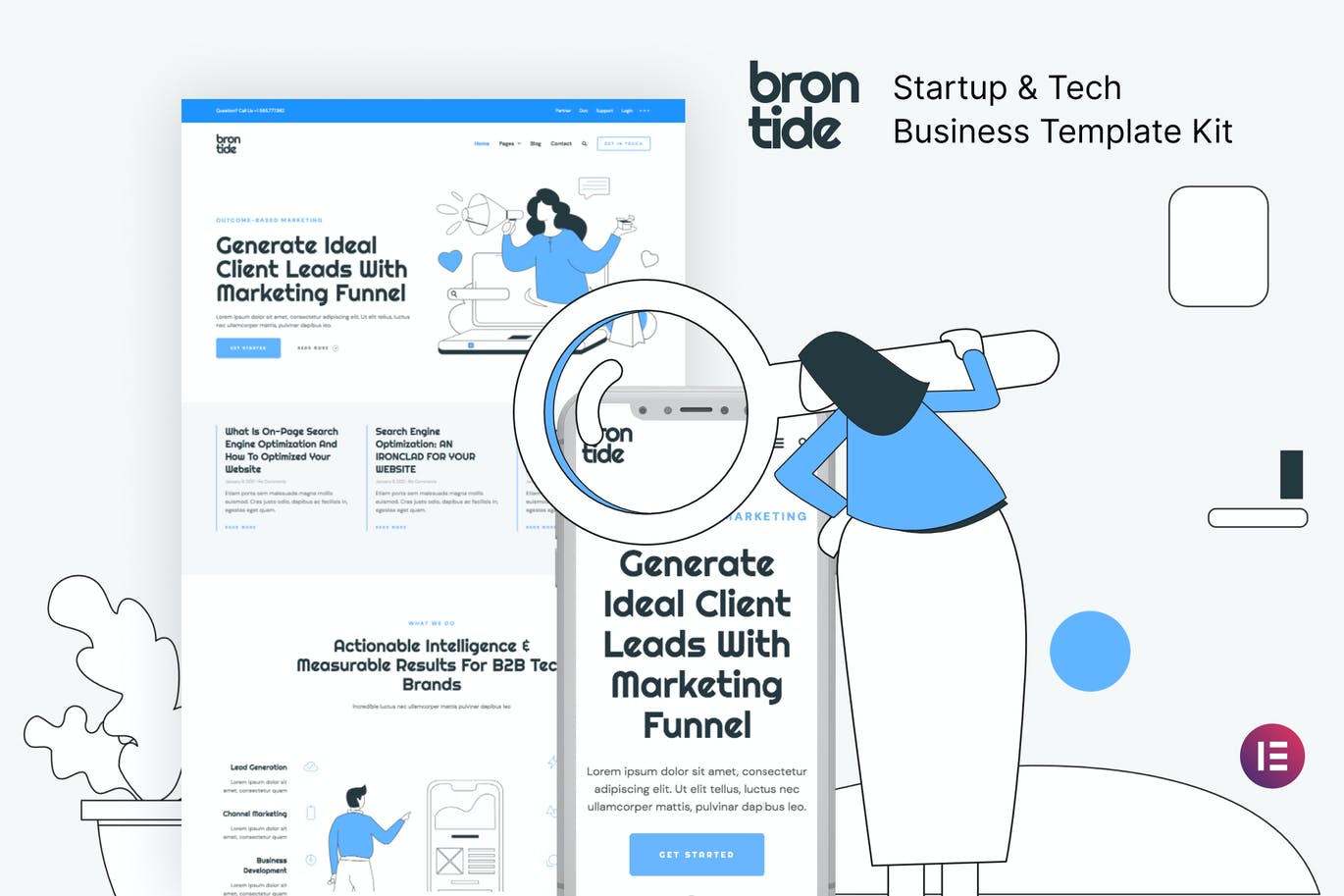 Brontide –IT解决方案和技术启动Elementor Template Kit