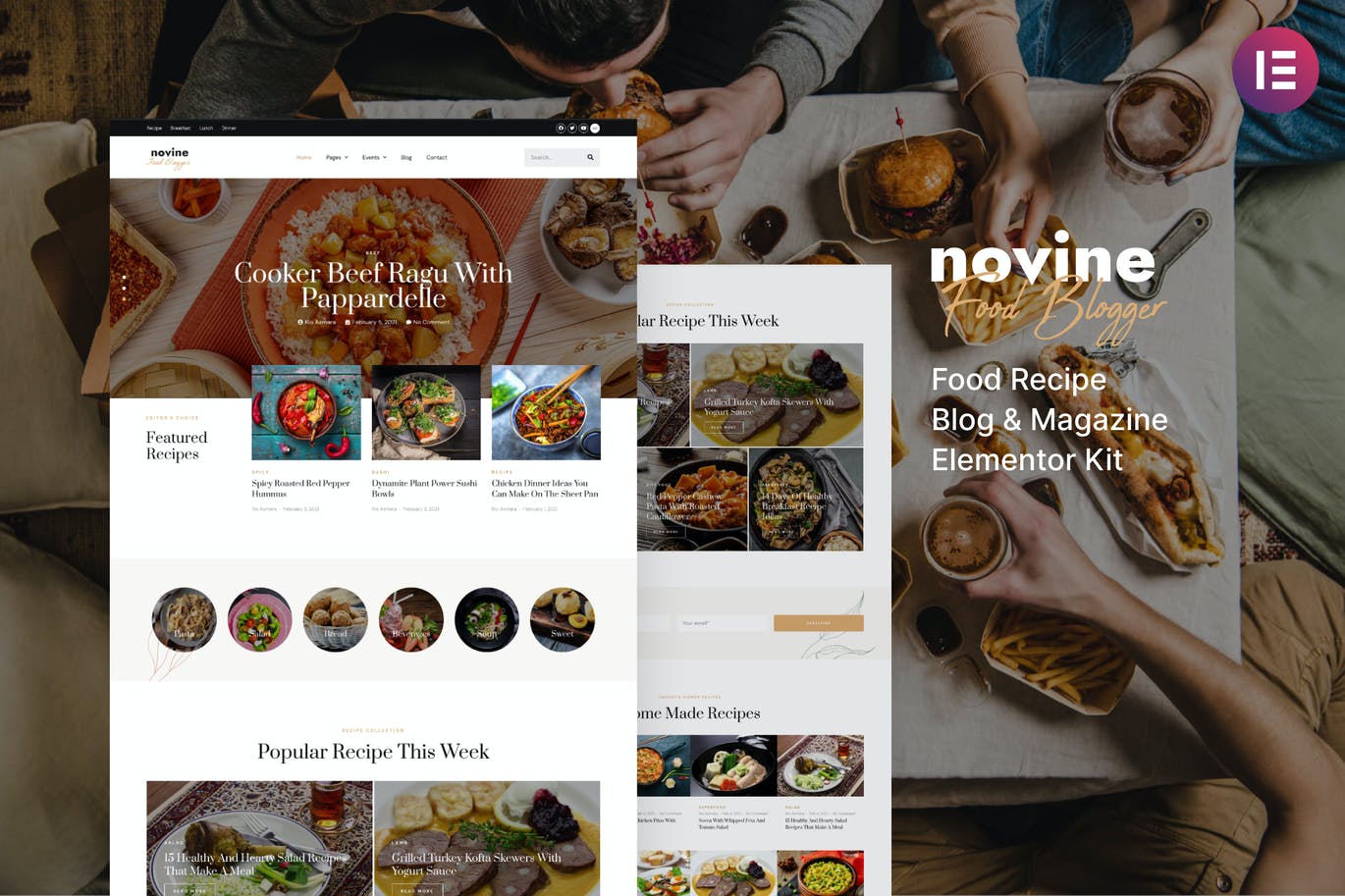 Novine – 食品食谱博客和杂志 Elementor Template Kit