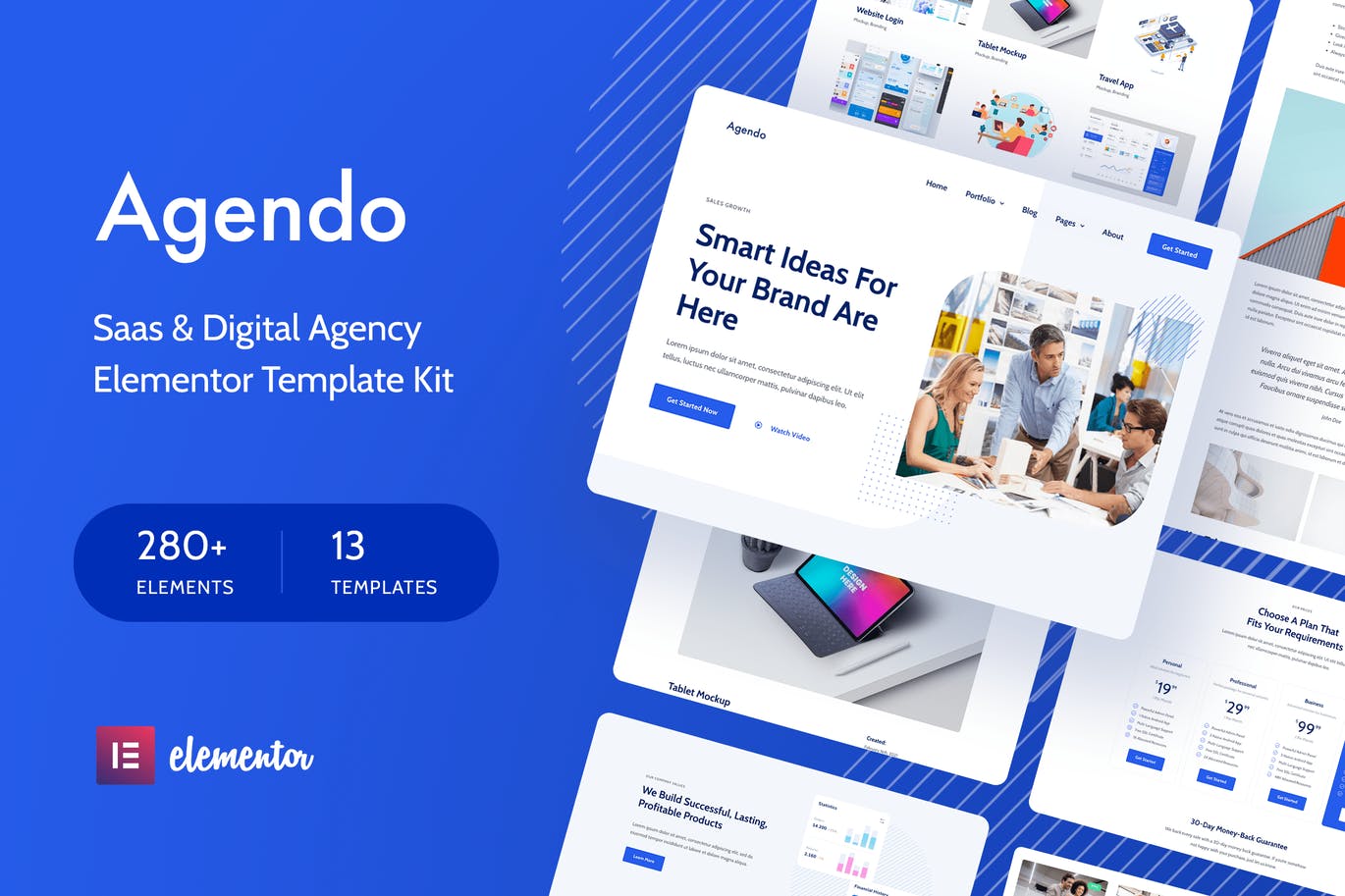 Agendo – 数字代理商 、创意 Elementor Template Kit