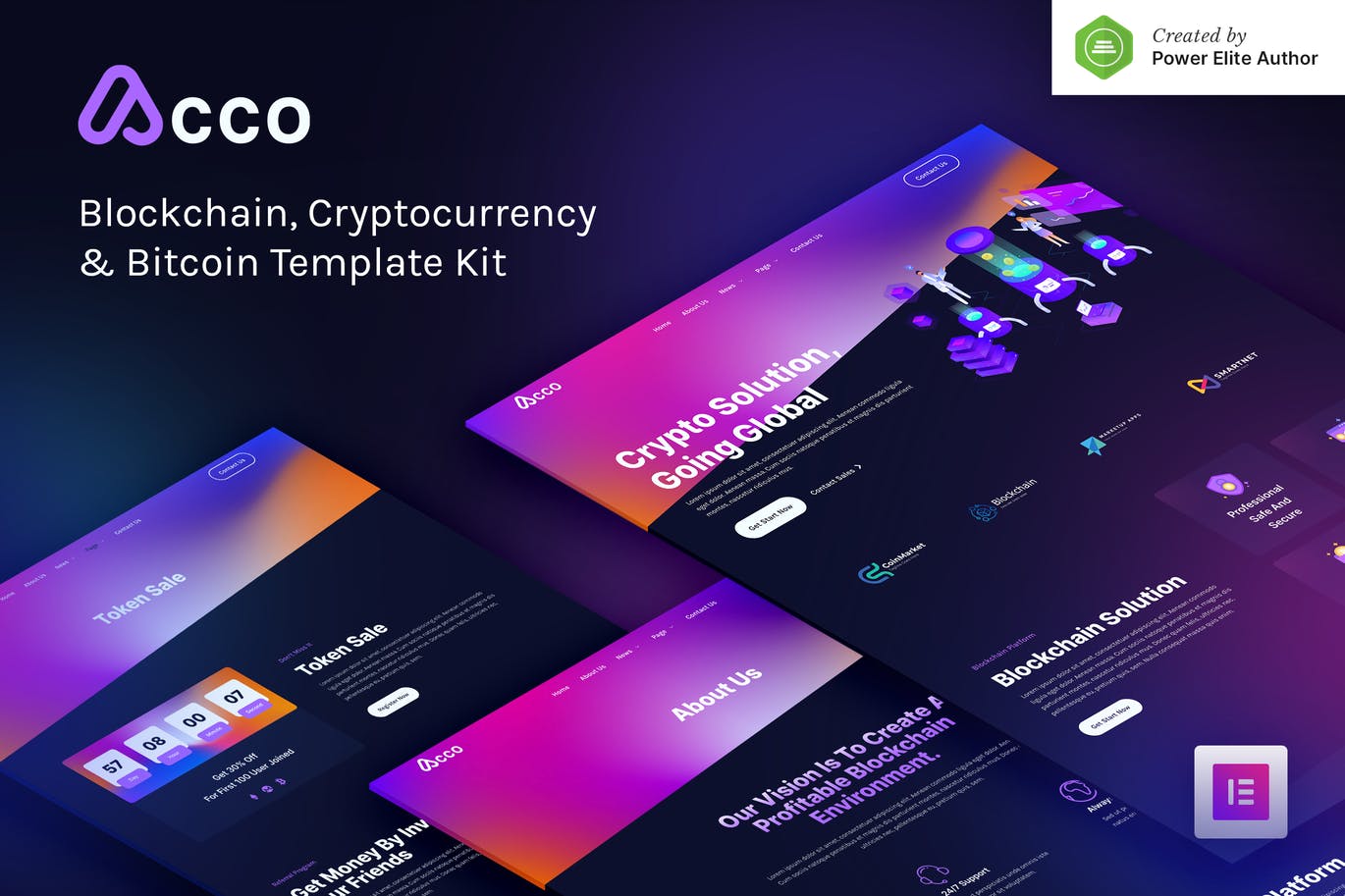 Acco – 区块链加密货币和比特币 Elementor Template Kit