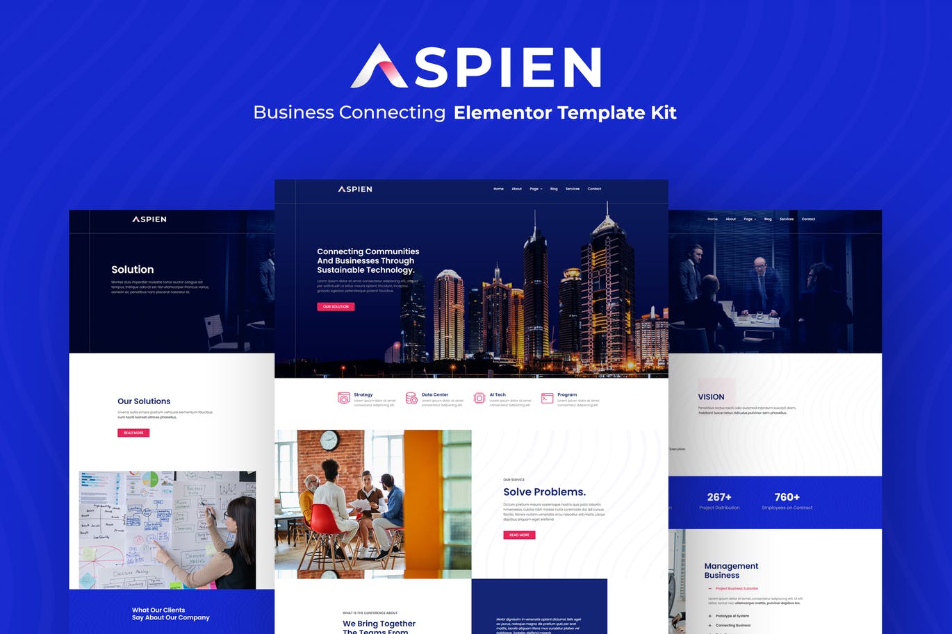 Aspien -业务连接Elementor模板工具包