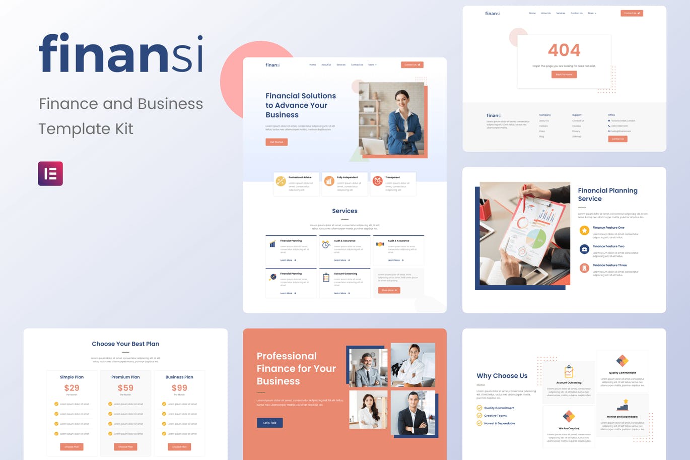 Finansi – 金融与商业s Elementor Template Kit