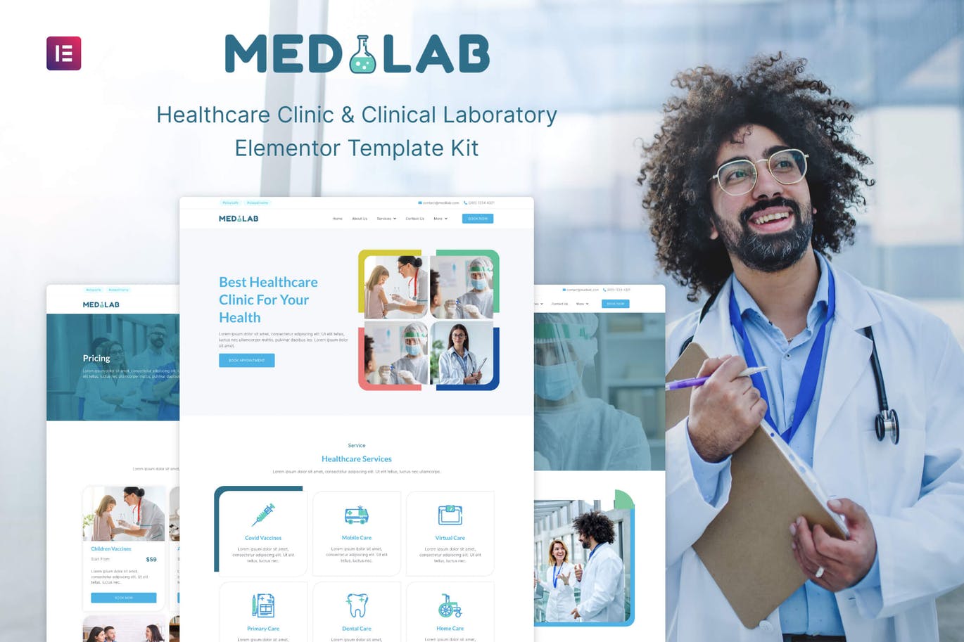 Medilab – 医疗保健和临床实验室Elementor模板套件