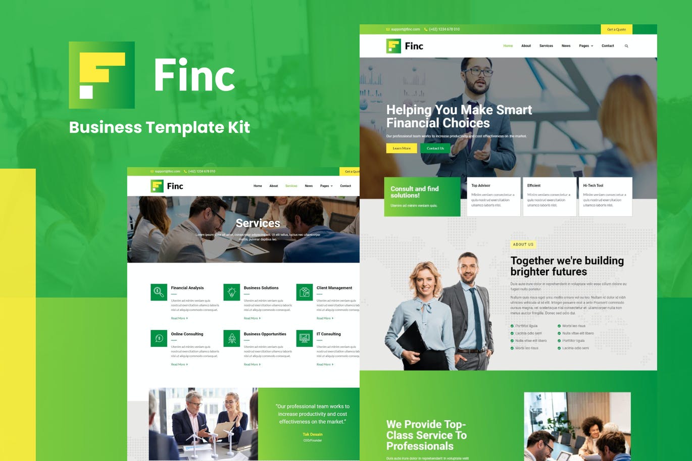 Finc – 商业与金融 Elementor Template Kit