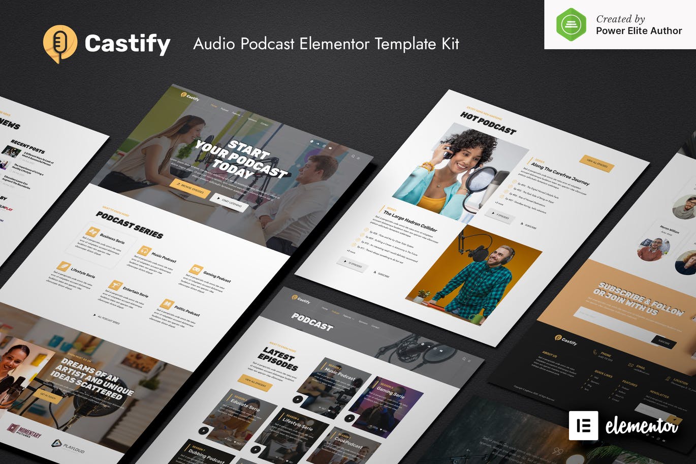 Castify – 音频播客 Elementor Template Kit