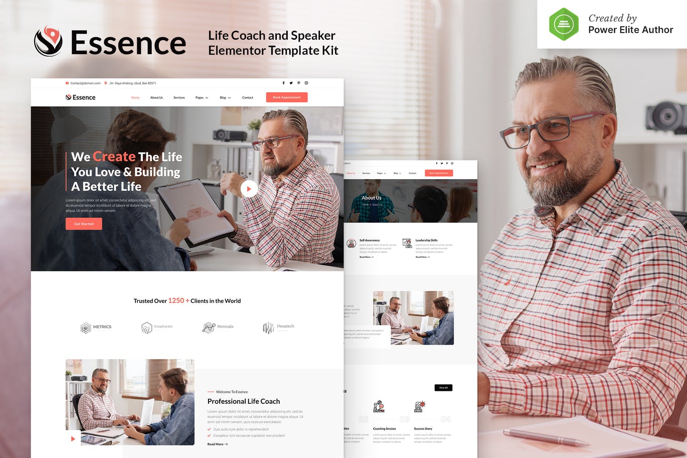 Essence – 生命教练和演讲者 Elementor Template Kit