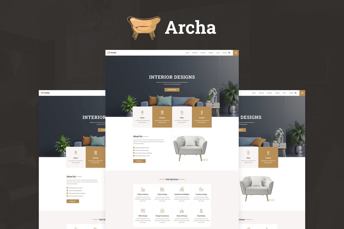 Archa – 室内设计与建筑Elementor Template Kit