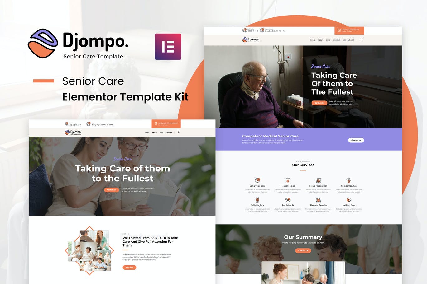 Djompo Kit – 高级护理Elementor Template Kit