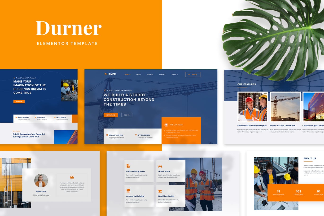 Durner – 建筑 Elementor Template Kit
