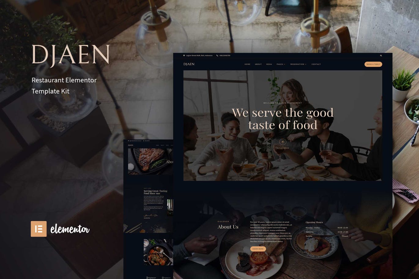 Djaen – 餐厅 Elementor Template Kit