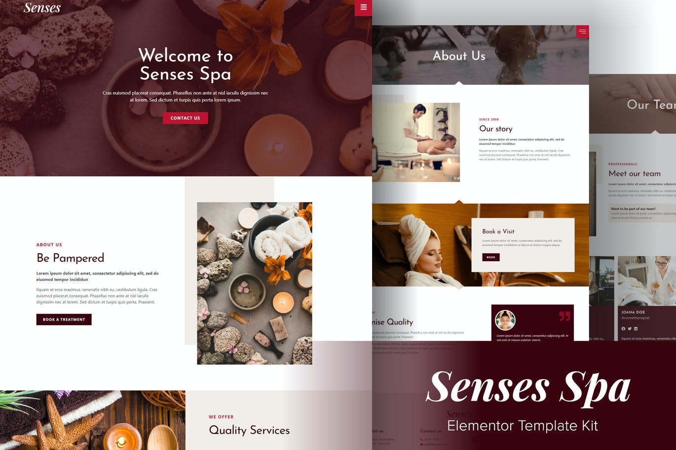 Senses – 美容Spa沙龙Elementor模板工具包