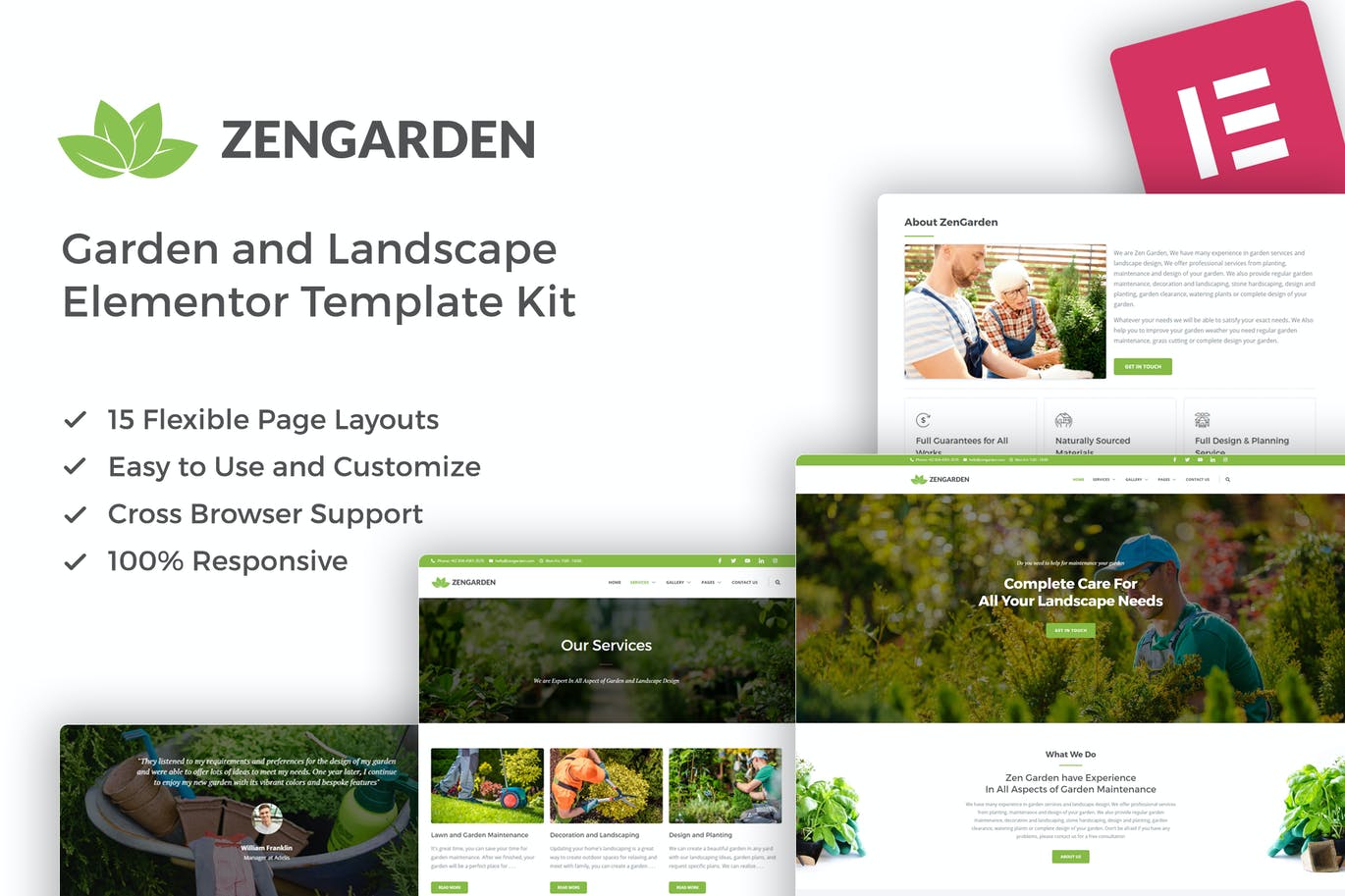 ZenGarden – 花园和风景 Elementor Template Kit