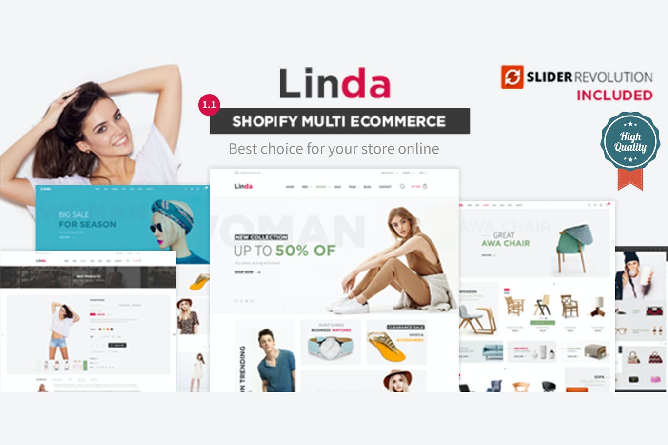 Linda – 多功能电子商务Shopify主题