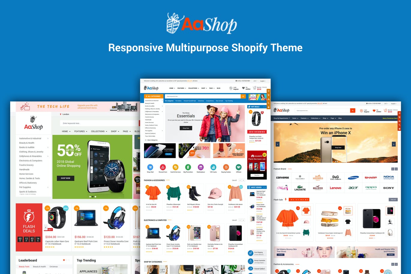 AaShop – 分段Bootstrap 4 Shopify主题