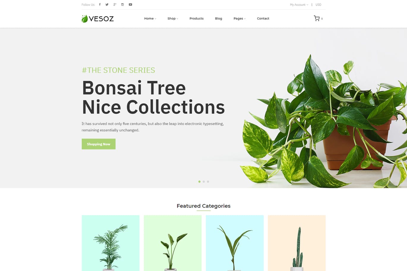 Vesoz – 植物和苗圃Shopify主题