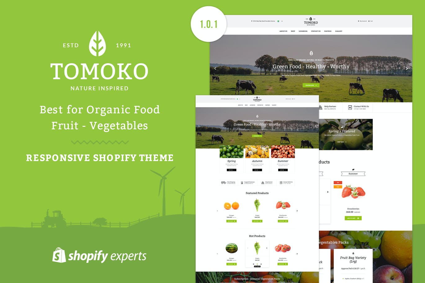 Tomoko – 有机食物/水果Shopify主题