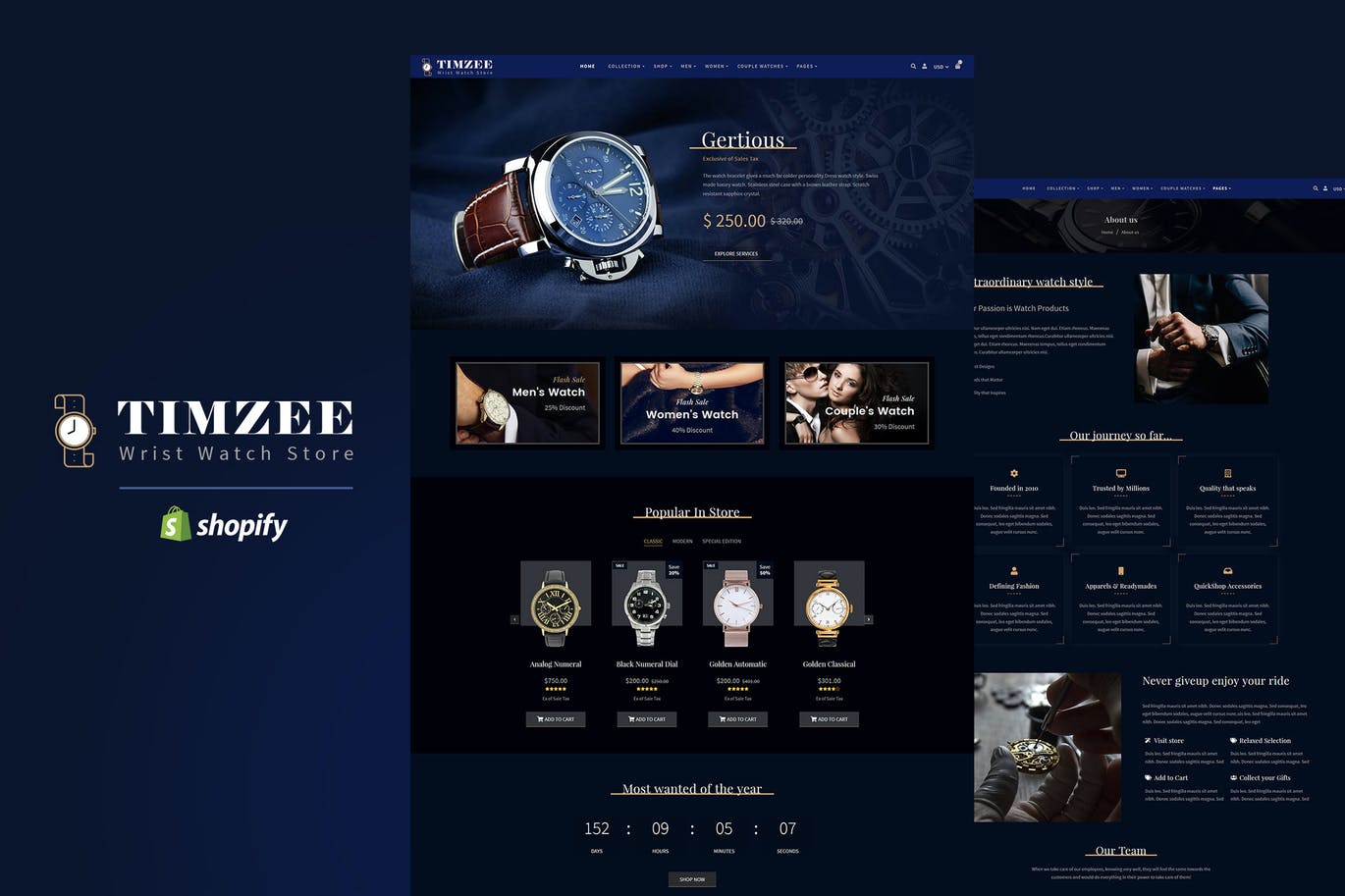 Timzee | 手表商店和数字时钟Shopify主题