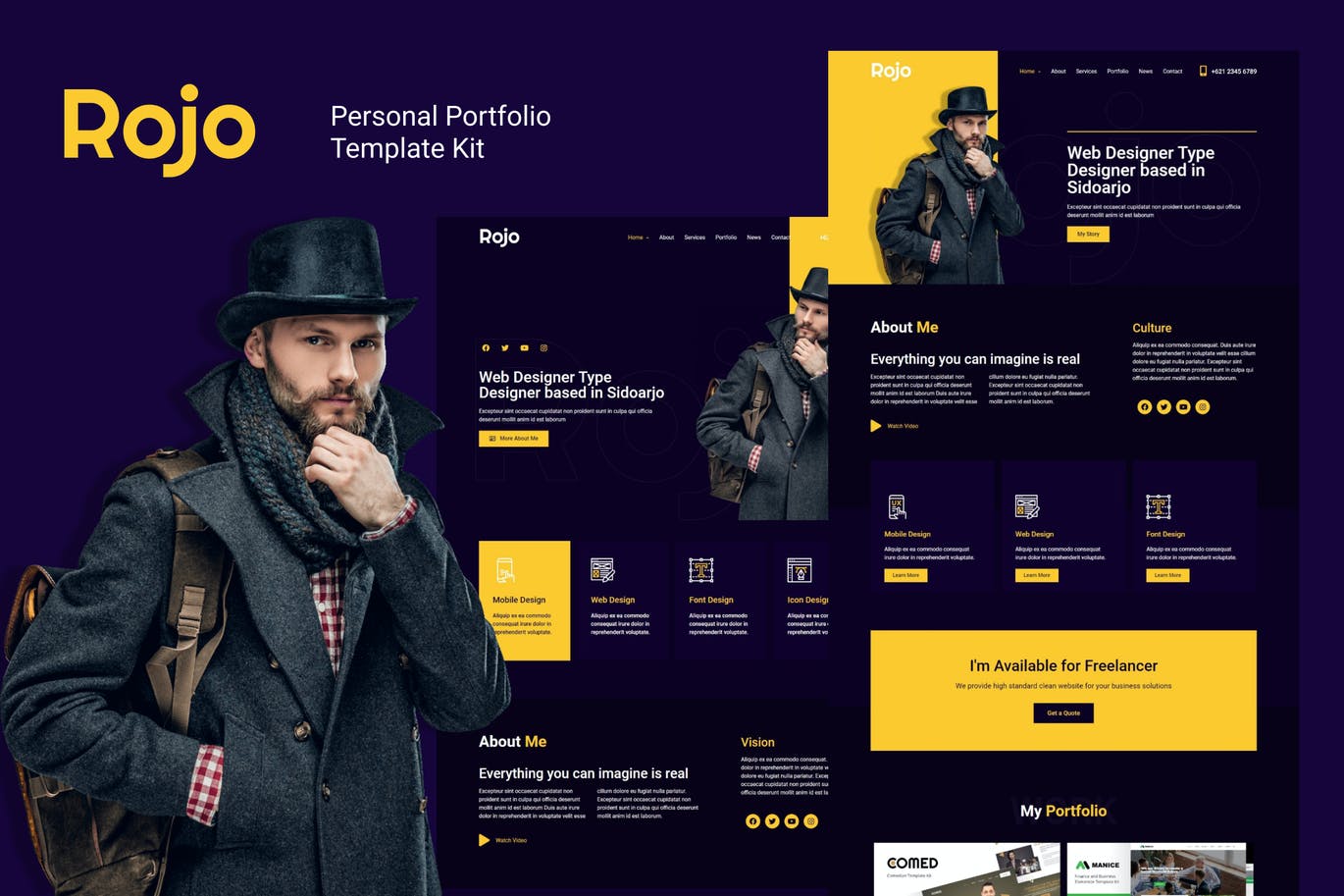 Rojo – 个人作品集 Elementor Template Kit