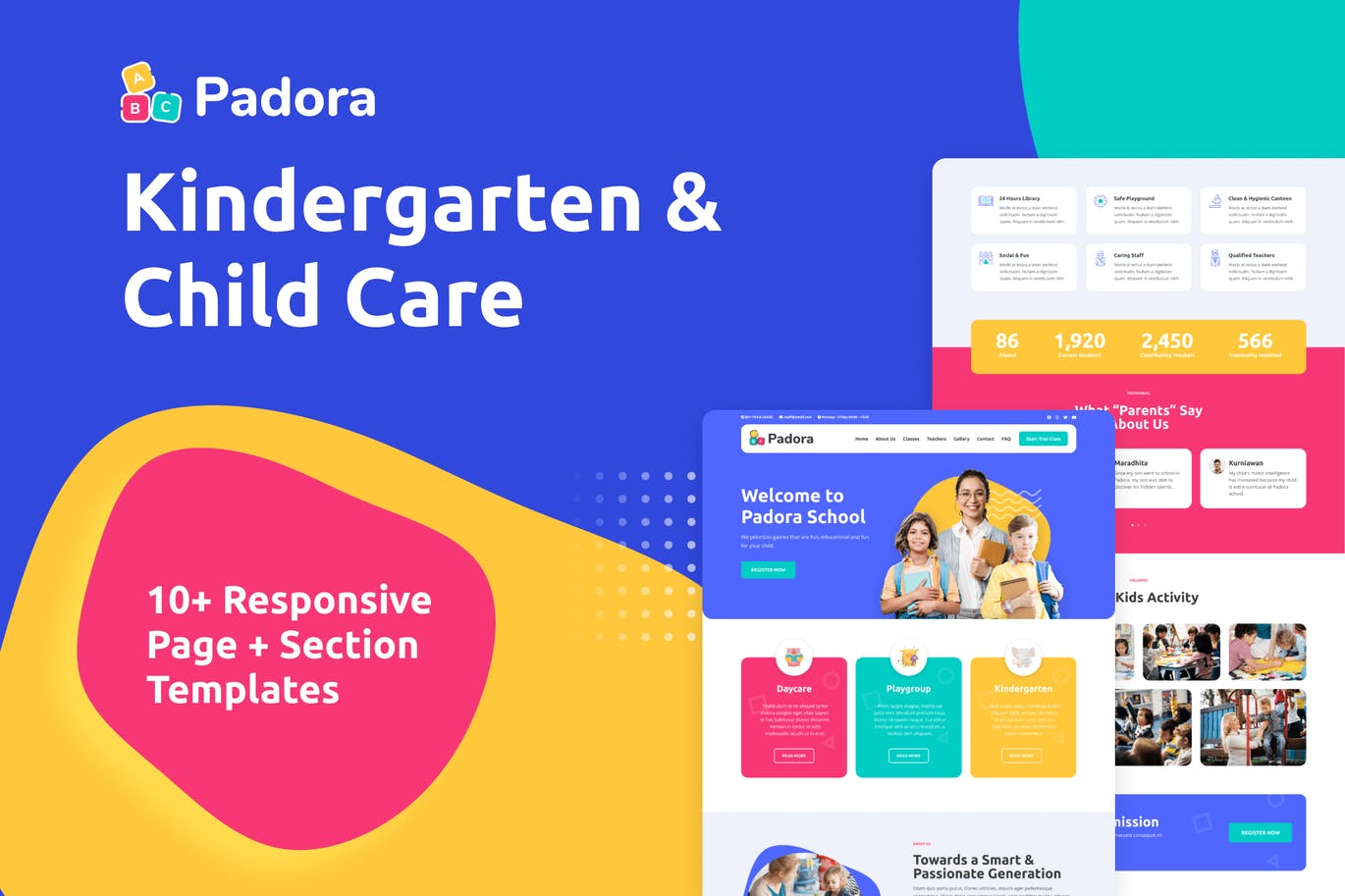 Padora – 幼儿园与儿童保育 Elementor Template Kit