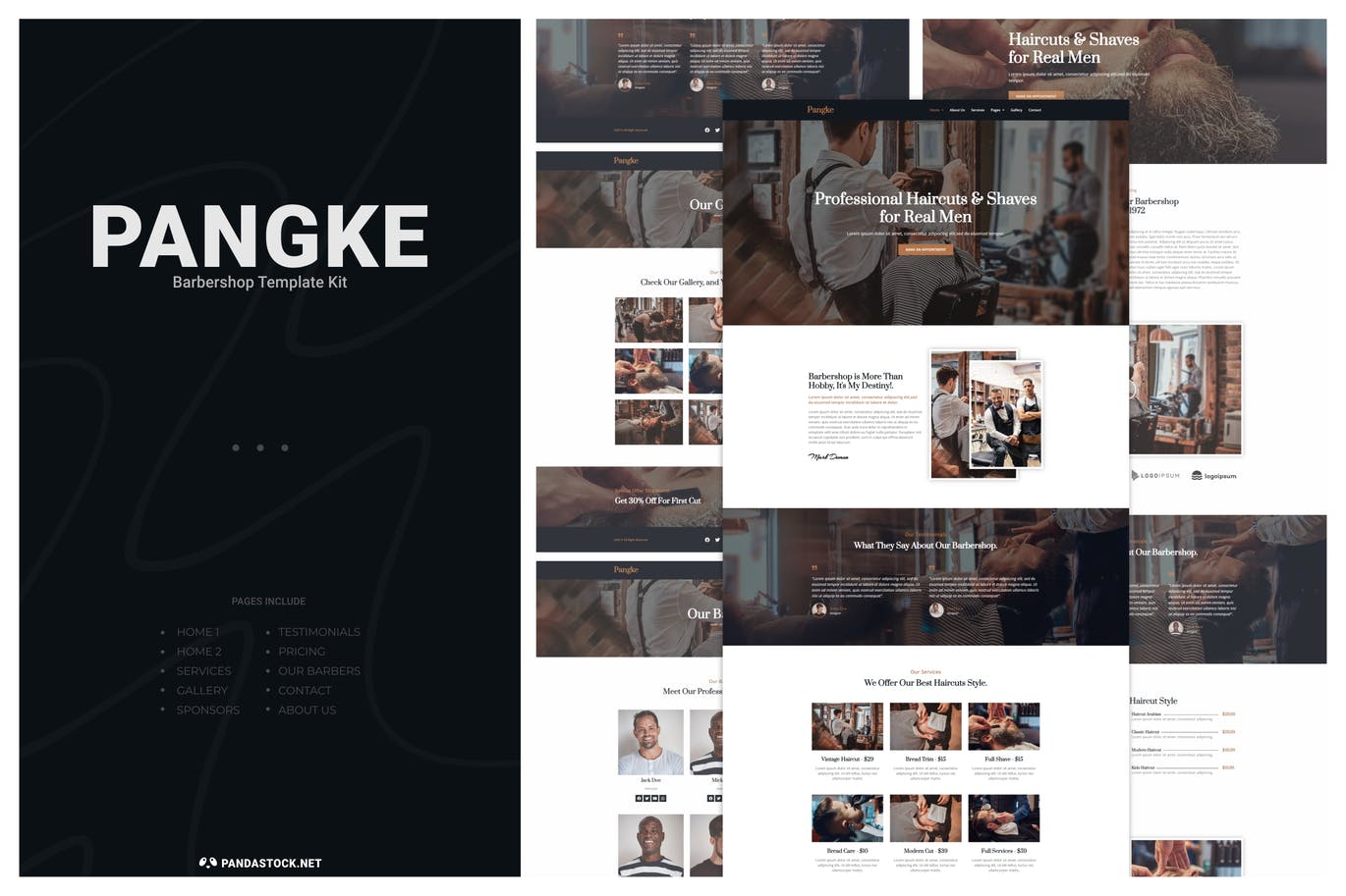Pangke – 理发店模板工具包