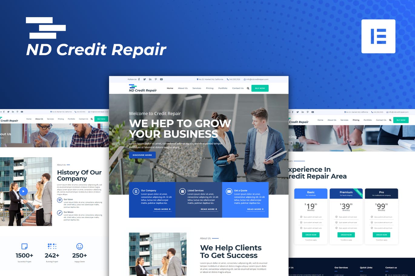 ND Credit Repair – 金融公司  Elementor Template Kit