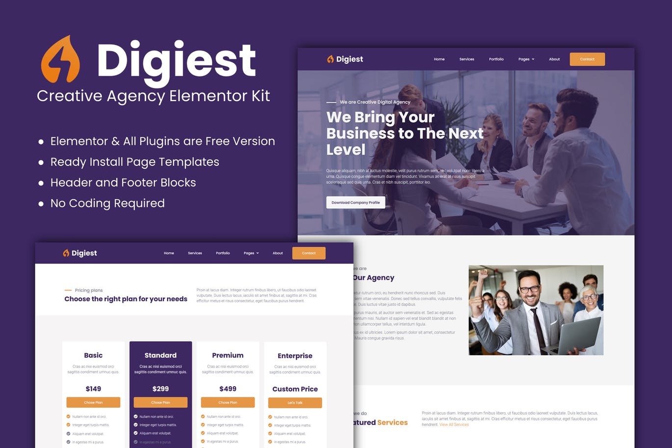 Digiest – 创意机构Elementor工具包