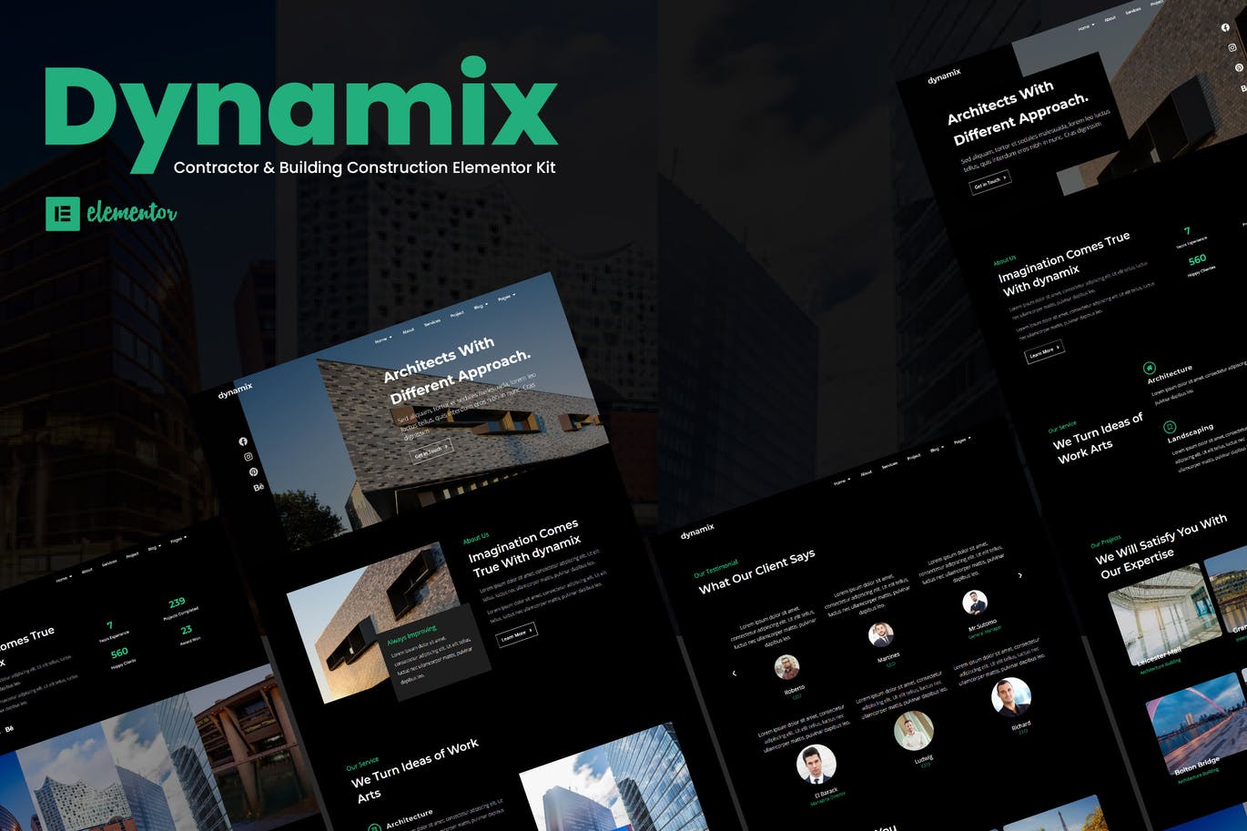Dynamix -建筑 Elementor Template Kit