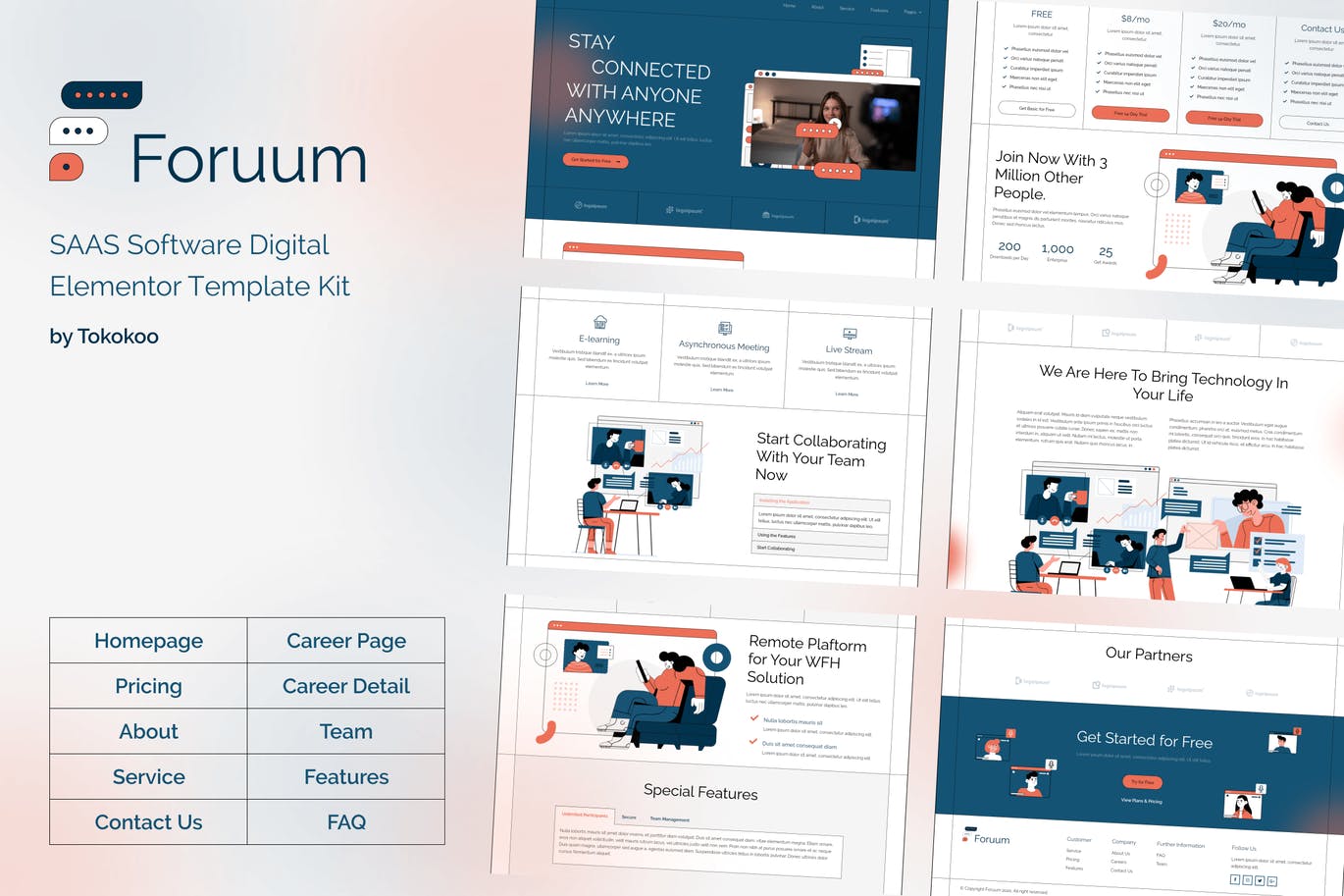 Foruum | SaaS & App Elementor Template Kit