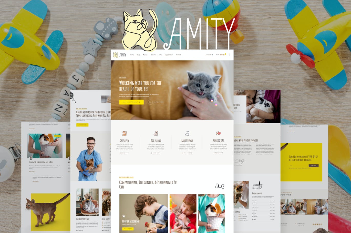 Amity – 动物医院和兽医 Template Kit