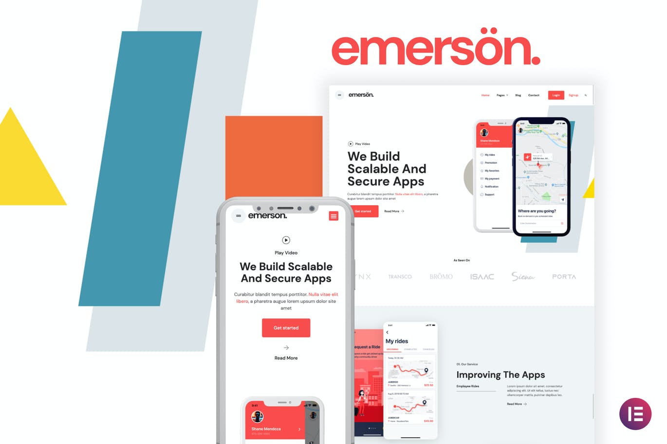 Emerson — 应用程序和软件展示柜 Elementor Template Kit
