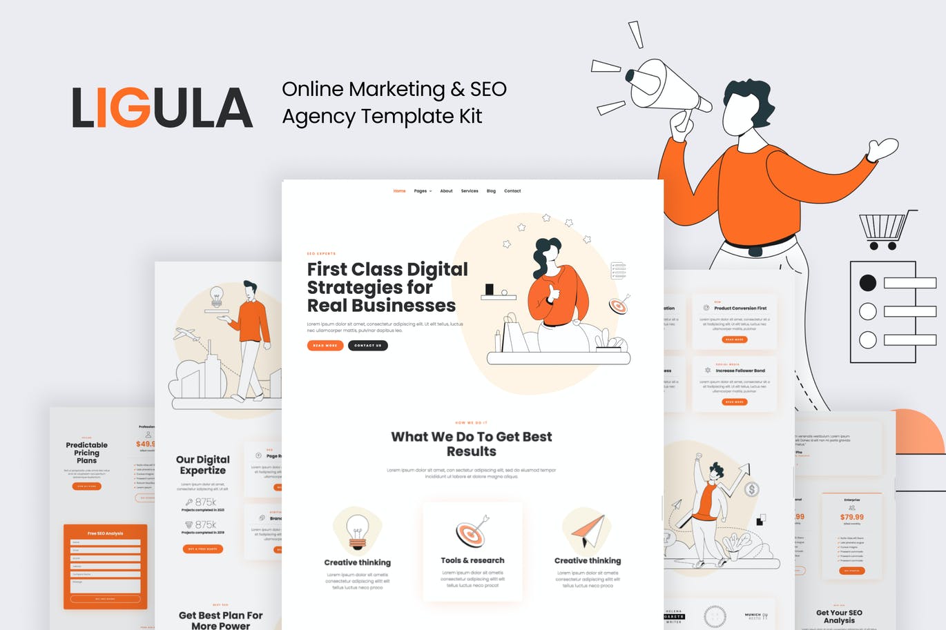 Ligula — 在线营销和SEO代理 Template Kit