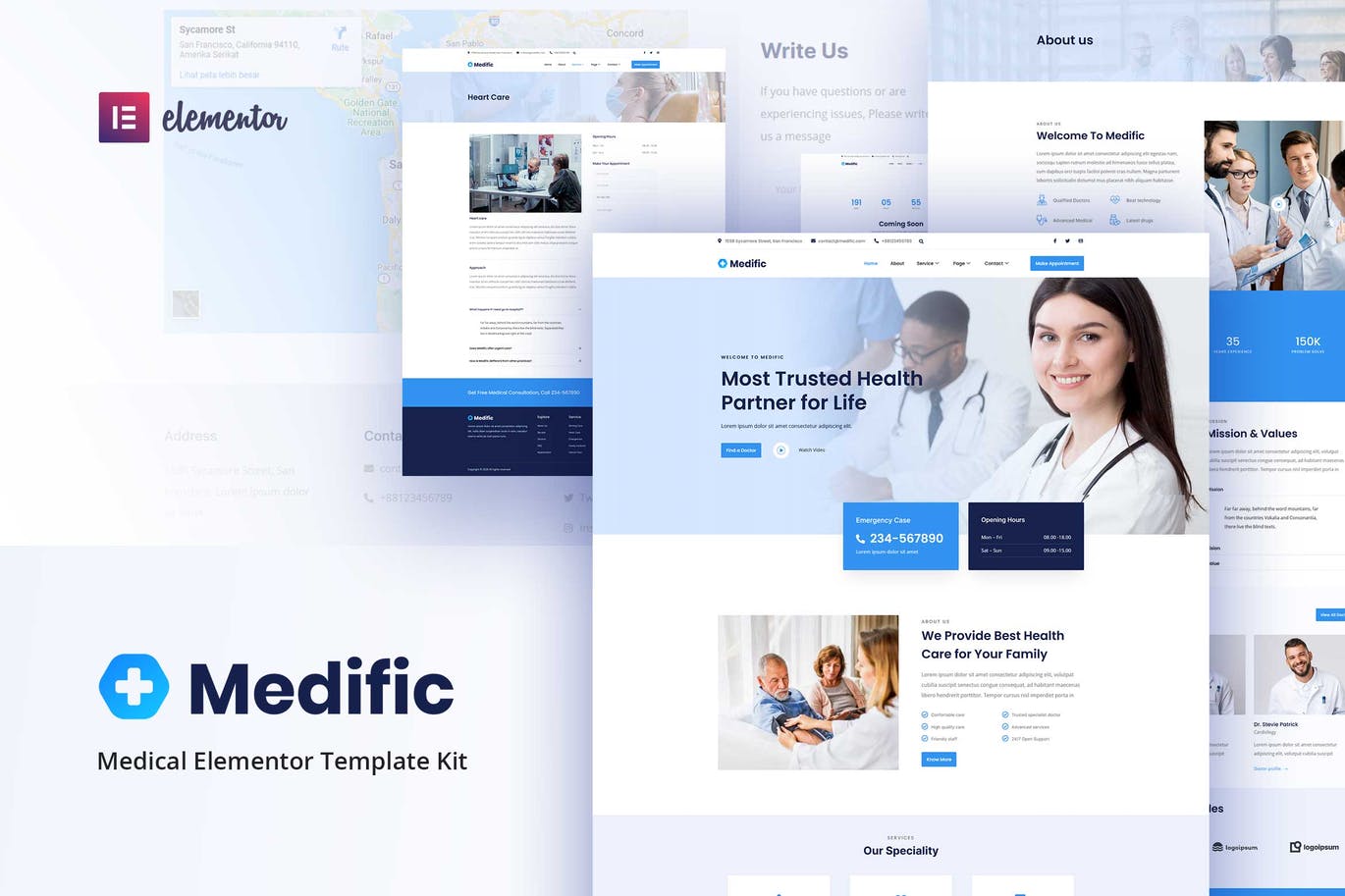 Medific – 医疗Elementor模板工具包