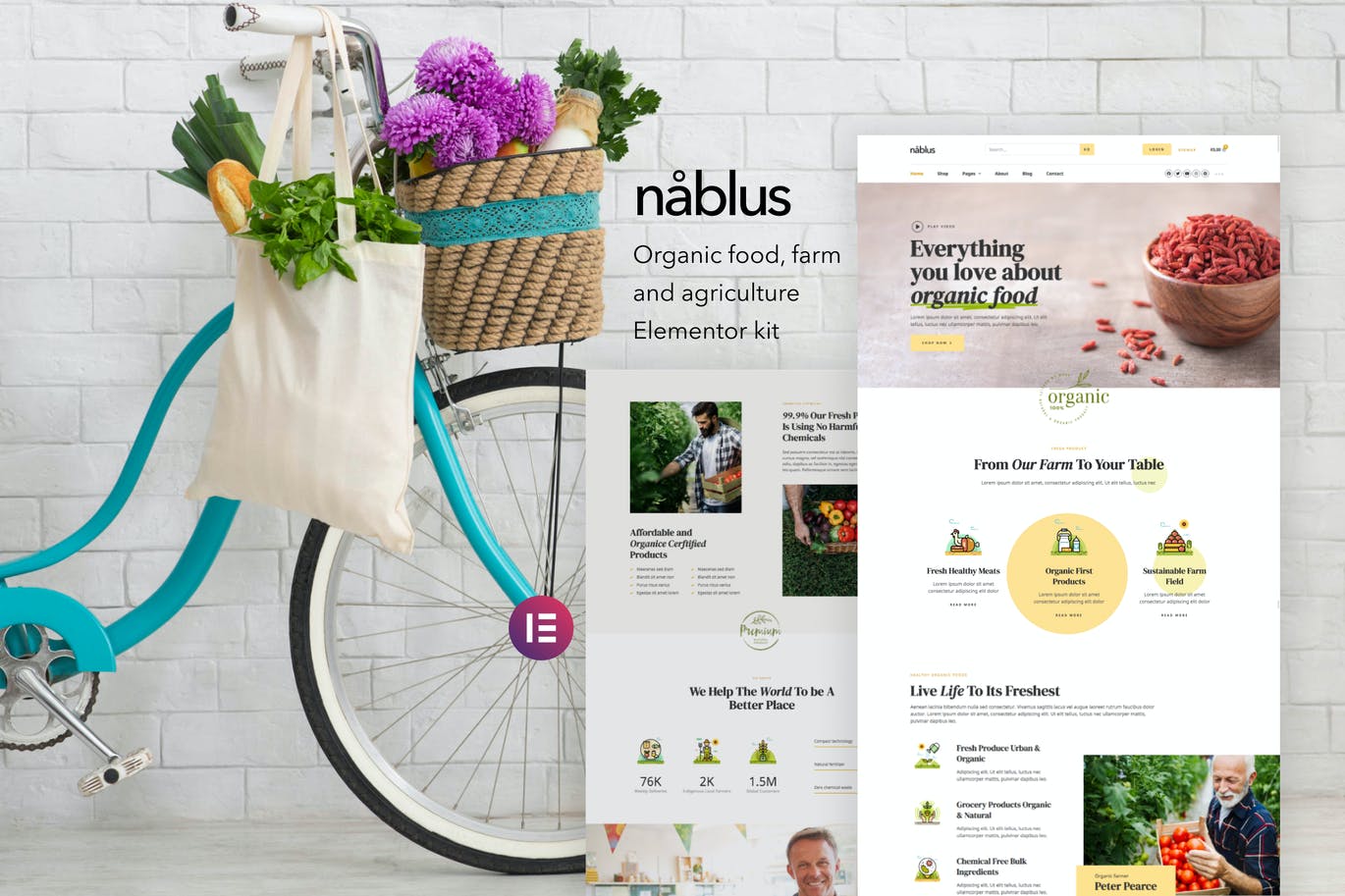 Nablus –有机食品和农业 Elementor Template Kit