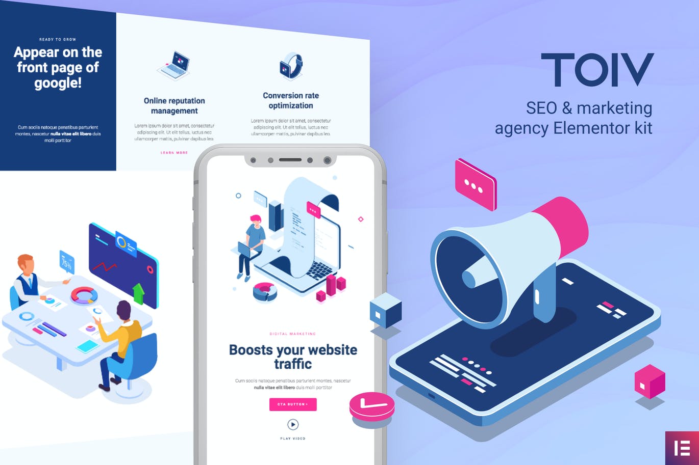 Toiv – SEO和市场营销机构 Elementor Template Kit
