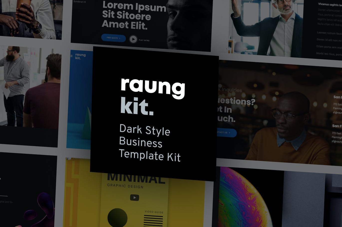 Raung – 深色风格业务 Template Kit