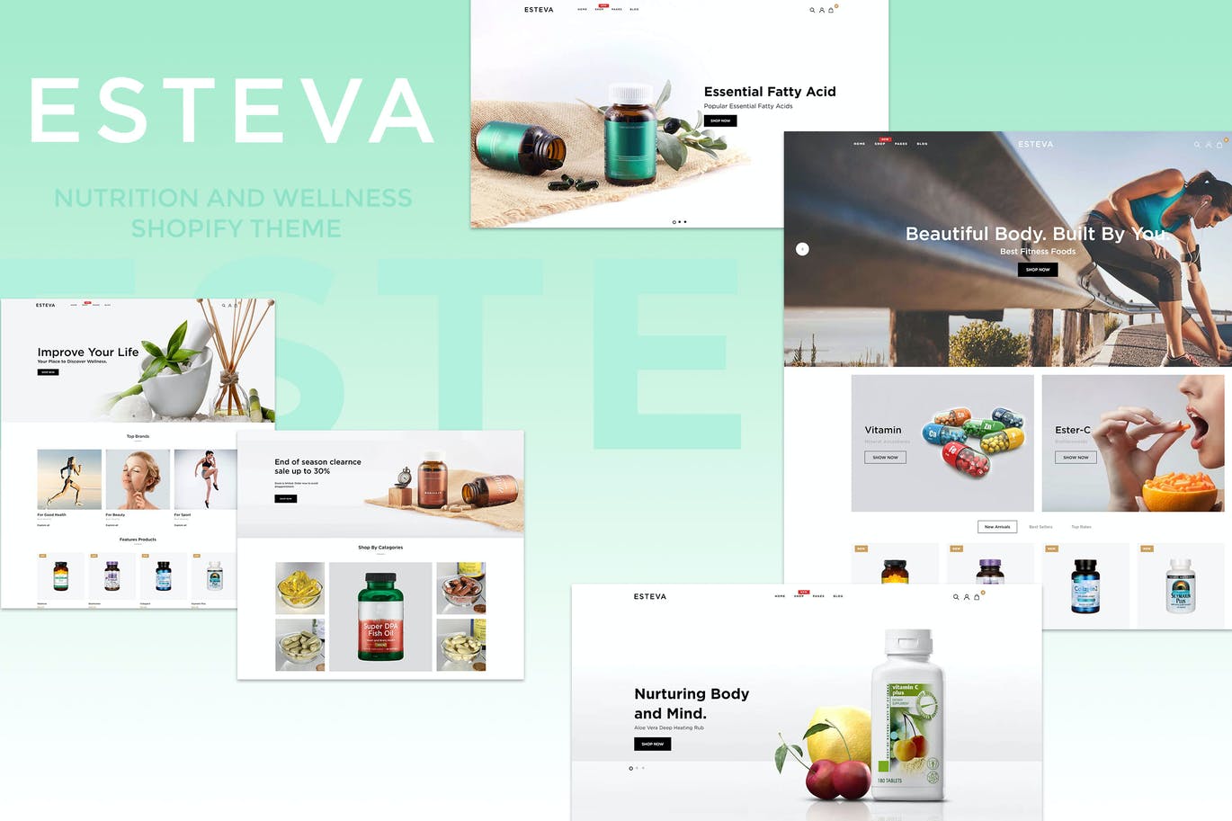 Esteva -营养和健康Shopify主题