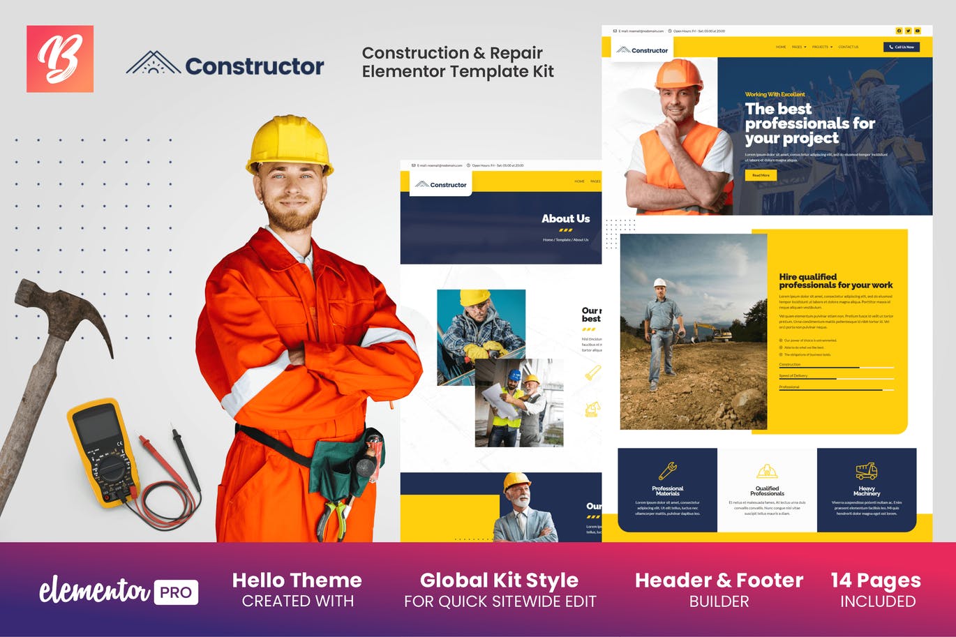 Constructor – 建筑和维修 Elementor Template Kit
