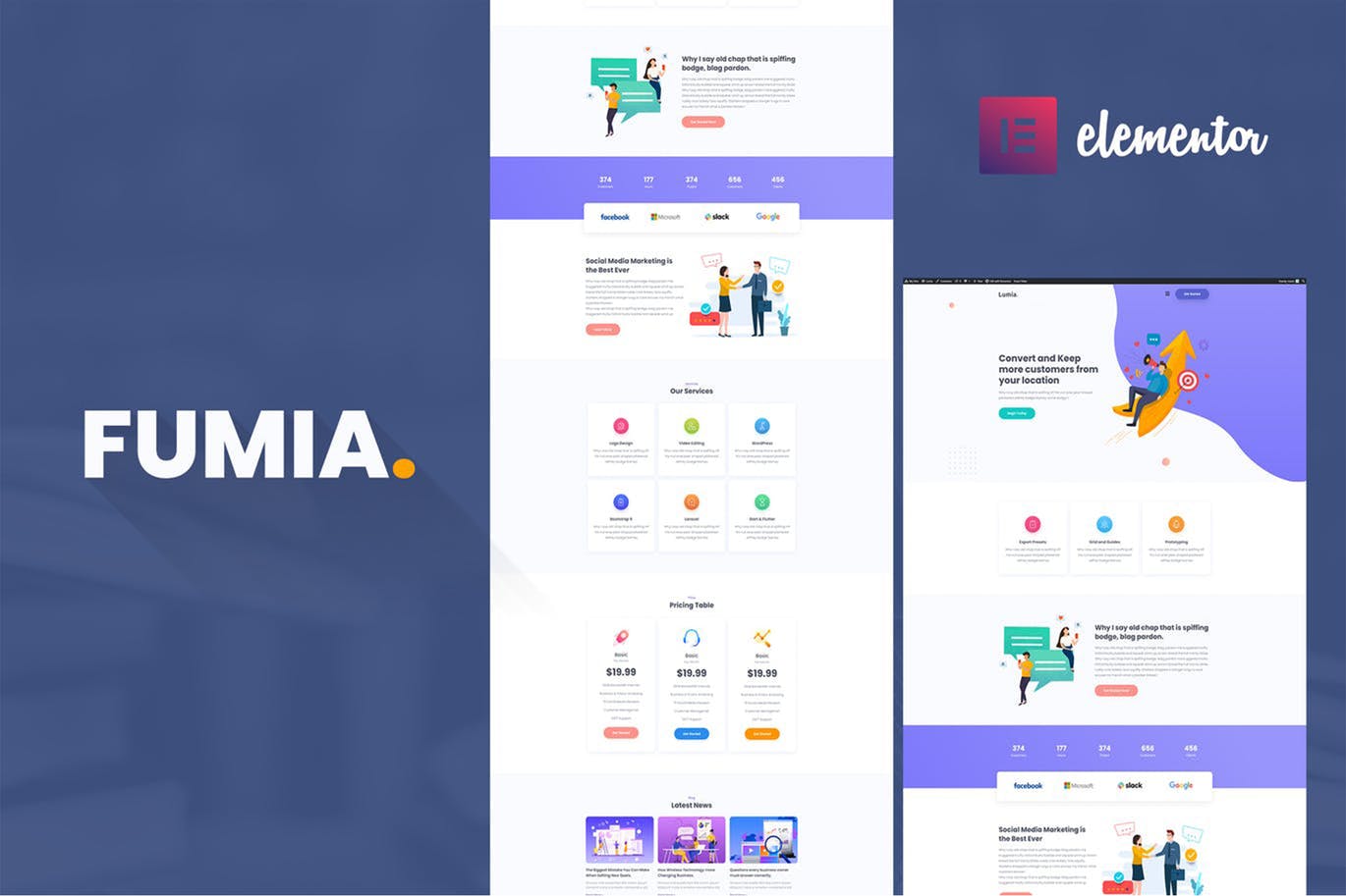 Fumia – 创业公司Elementor模板工具包
