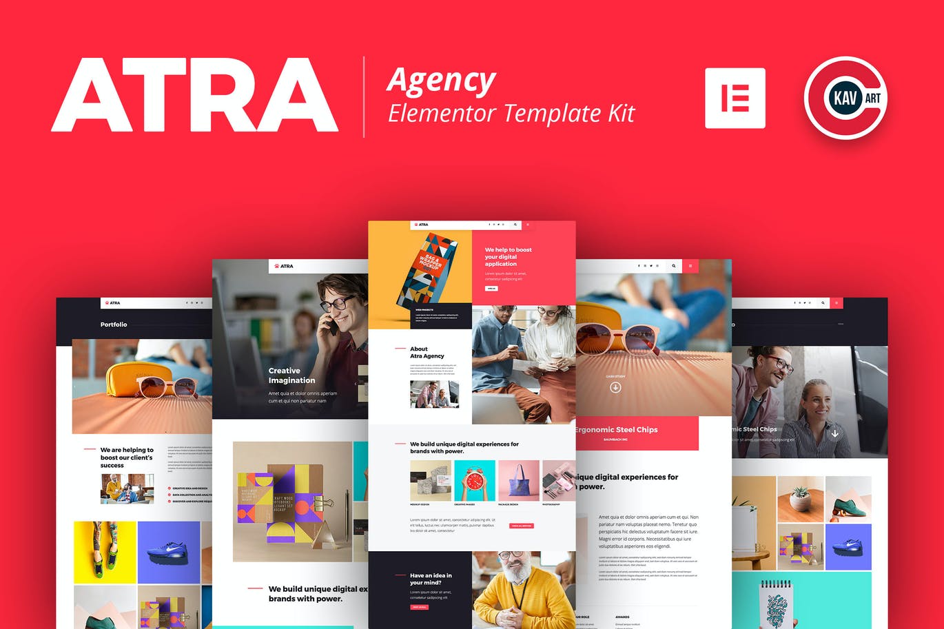 Atra – 创意机构Elementor模板工具包