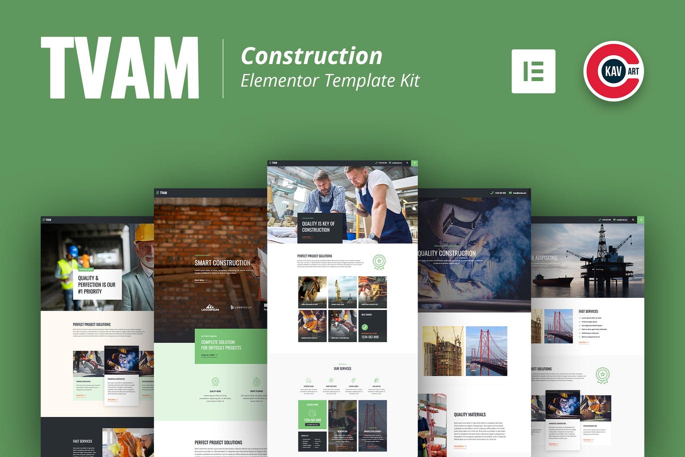 Tvam – Construction Elementor Template KitTvam——建设Elementor模板工具包