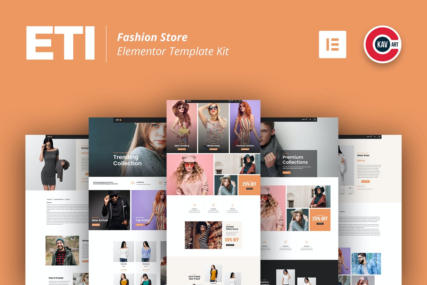 ETI – 时尚商店Elementor模板工具包