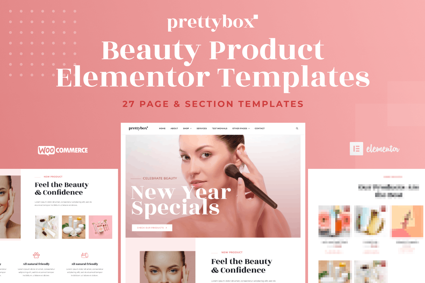 Prettybox – 化妆品和美容产品商店 Elementor Template Kit