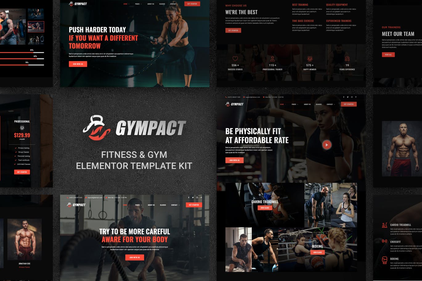 Gympact – 健身和健身房 Elementor Template Kit