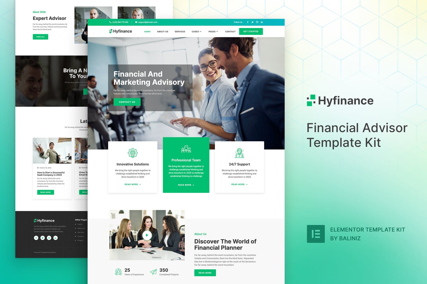 Hyfinance – 财务顾问Elementor模板工具包