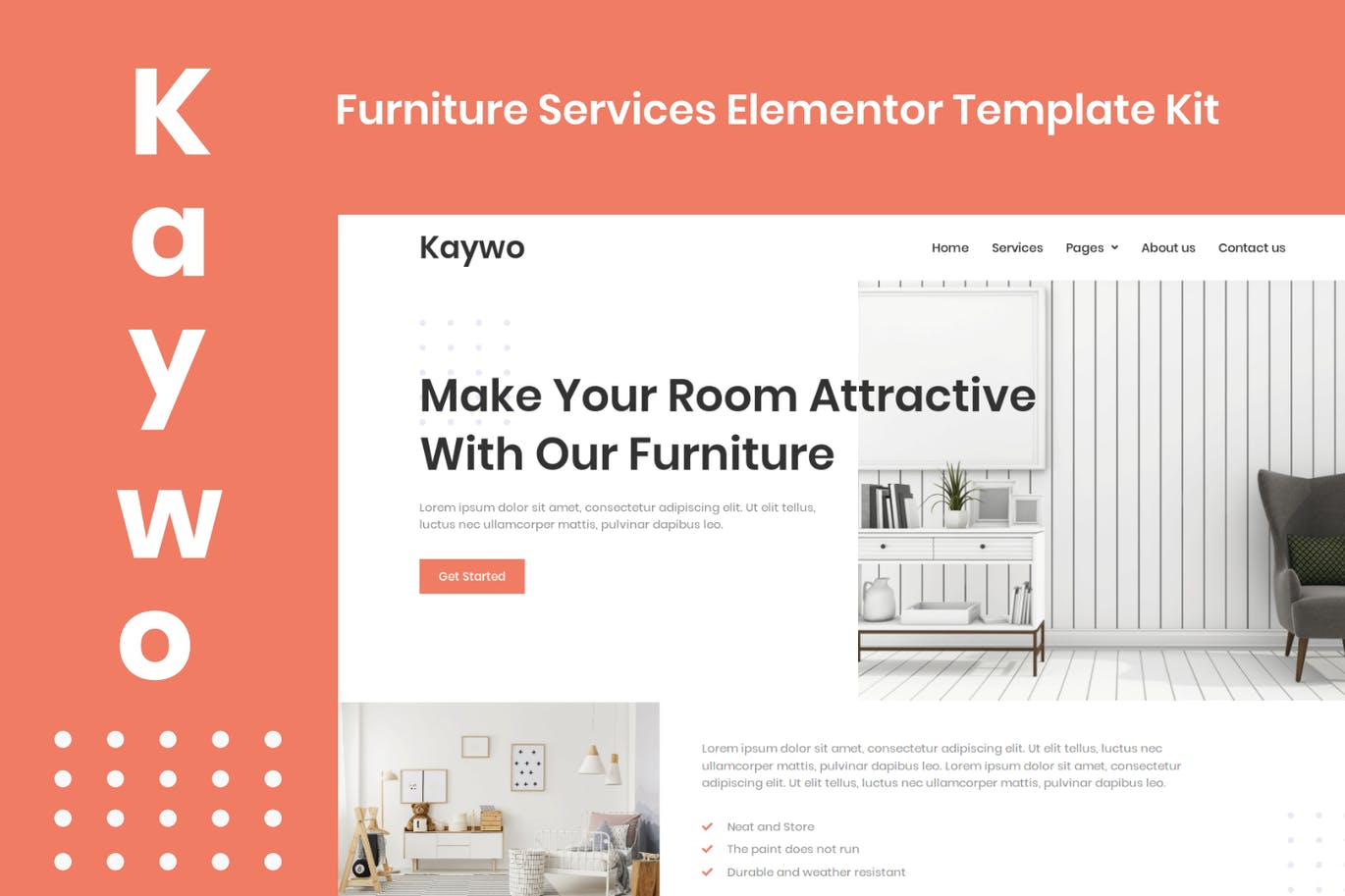 Kaywo – 家具服务Elementor模板工具包