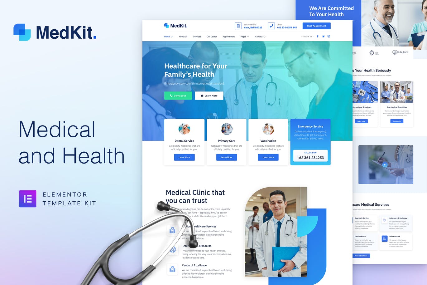 MedKit – 健康和医疗 Elementor Template Kit