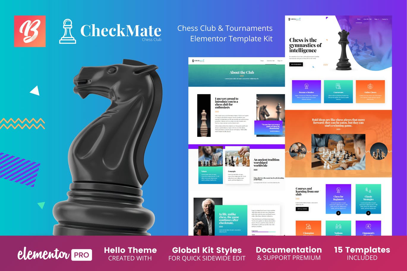 CheckMate – 国际象棋俱乐部和锦标赛 Elementor Template Kit