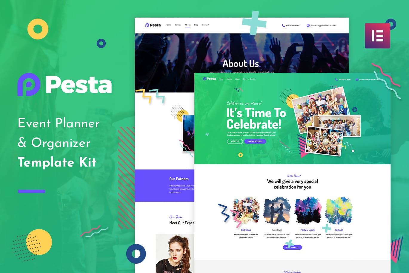 Pesta Kit – 活动策划和组织者 Elementor Template Kit